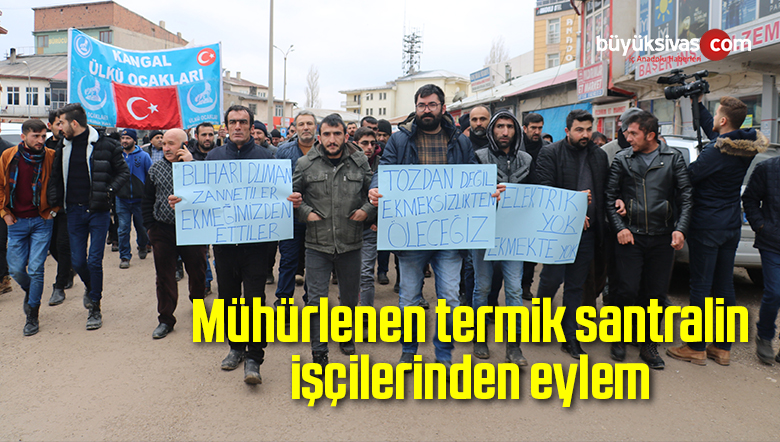 Mühürlenen termik santralin işçilerinden eylem