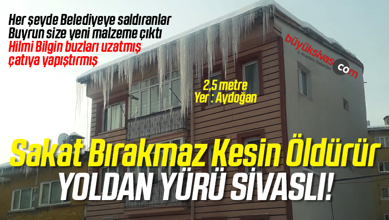 Sivas’ta 2,5 metre boyunda Buz Sarkıtları Oluştu! 20 Yıldır Yok Böyle Bişey
