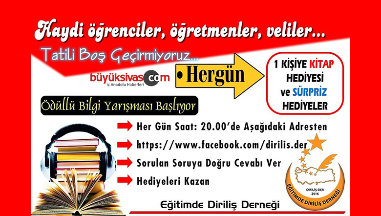 Eğitimde Diriliş Derneği ‘nden Ödüllü Bilgi Yarışması