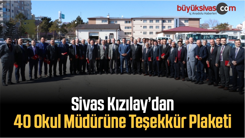 Kızılay’dan 40 Okul Müdürüne Teşekkür Plaketi