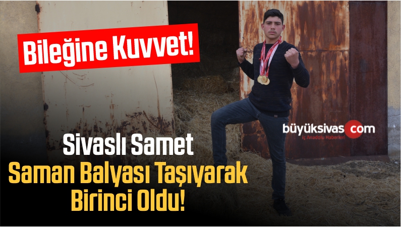Sivaslı Samet Saman Balyası Taşıyarak Birinci Oldu!