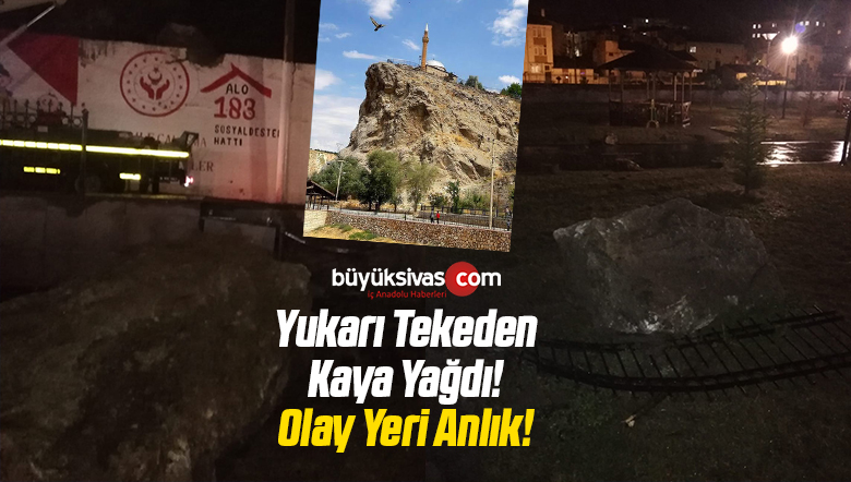 Sivas Yukarı Tekke’den Kaya Yağdı! Elektrik Teli Telefon Hattı Her yer İptal