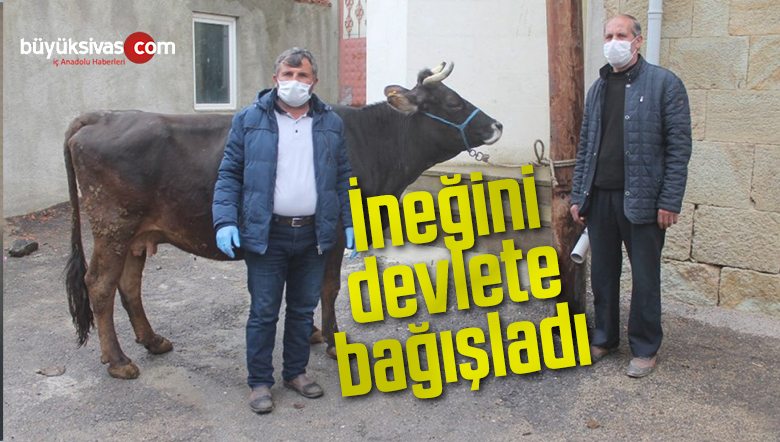 Milli Dayanışma Kampanyası’na ineğini bağışladı