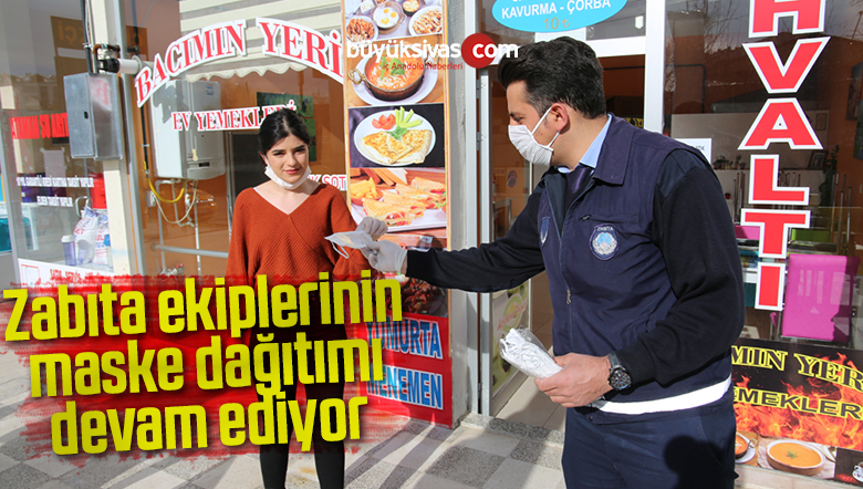 Zabıta ekiplerinin maske dağıtımı devam ediyor