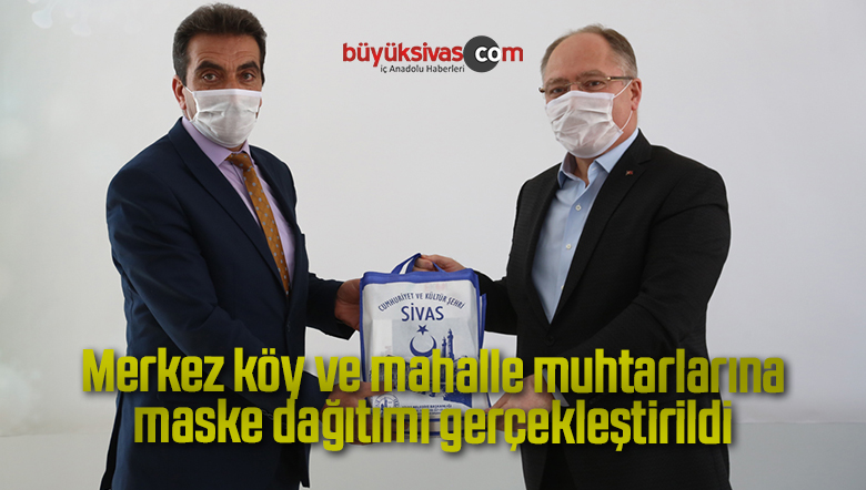 Merkez köy ve mahalle muhtarlarına maske dağıtımı gerçekleştirildi