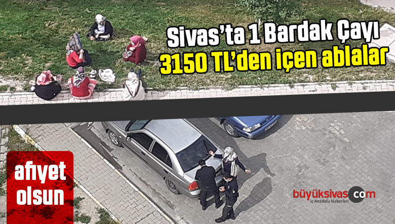 Sivas’ta Toplu Şekilde Çimenlerde Çay içen Ablalara Ceza Yazıldı!