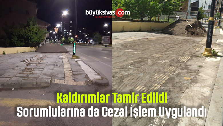 kaldırımlar tamir edildi
