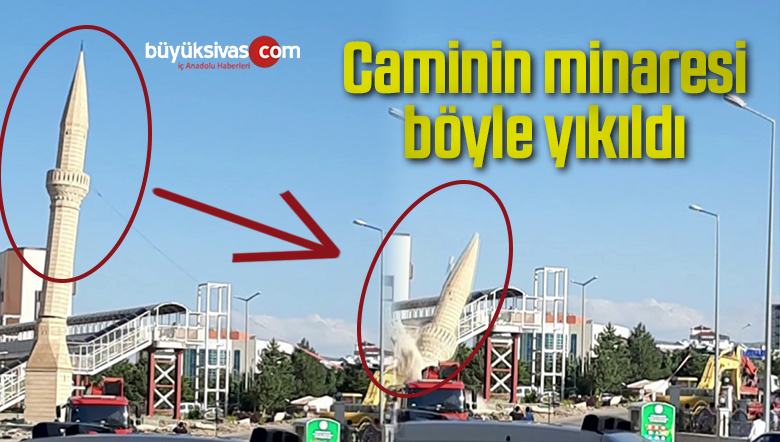Caminin minaresi böyle yıkıldı