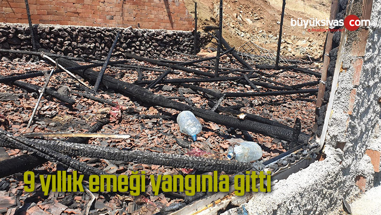 9 yıllık emeği yangınla gitti