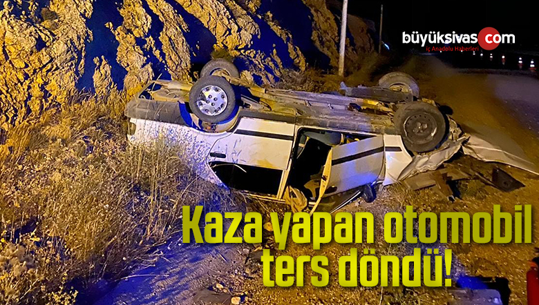 Otomobil ters döndü: 2 yaralı