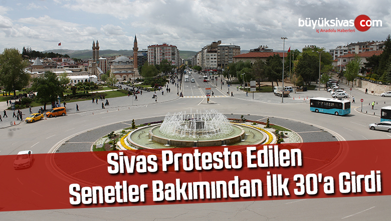Sivas protesto edilen senetler bakımından ilk 30’a girdi