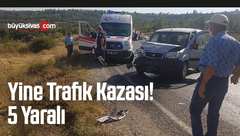 Dikkatsizlik sonrası Gemerek’te trafik kazası 5 yaralı