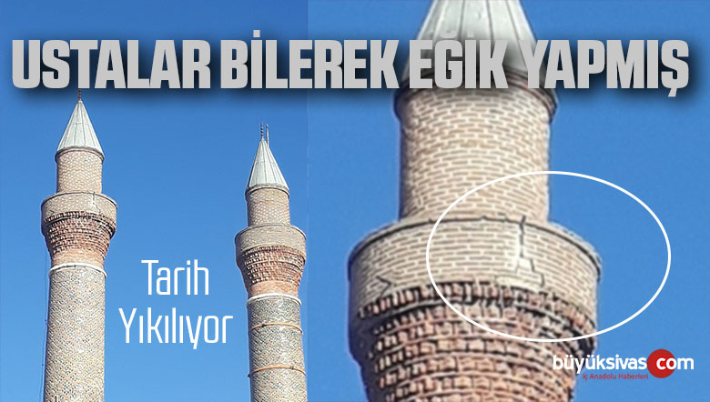 minaresindeki eğrilik