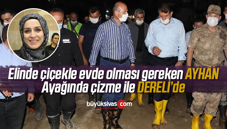 Vali Ayhan Elinde Çiçeklerle Evde Değil Ayağında Çizme ile Dereli’de