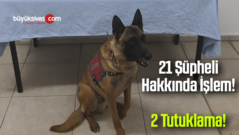 Sivas’ta 21 Şüpheli Hakkında İşlem Yapıldı 2 Şüpheli Tutuklandı!