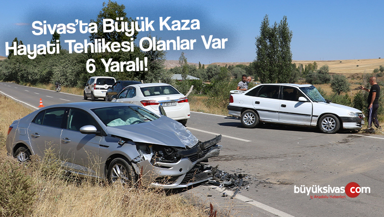 İki otomobil çarpıştı: 1 ağır olmak üzere 6 yaralı! Hayati tehlikesi var
