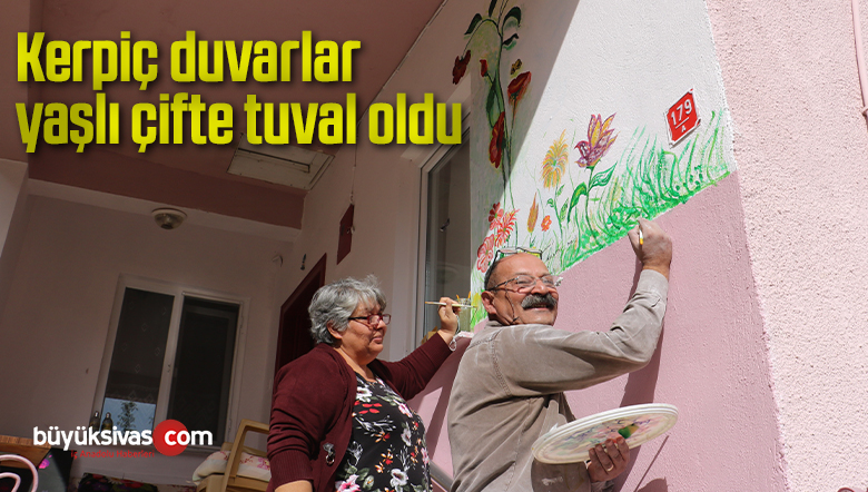 Kerpiç duvarlar yaşlı çifte tuval oldu