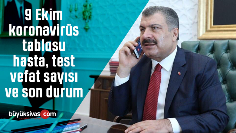 9 Ekim koronavirüs tablosu, hasta, test, vefat sayısı ve son durum