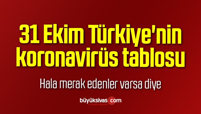 31 Ekim Türkiye’nin koronavirüs tablosu