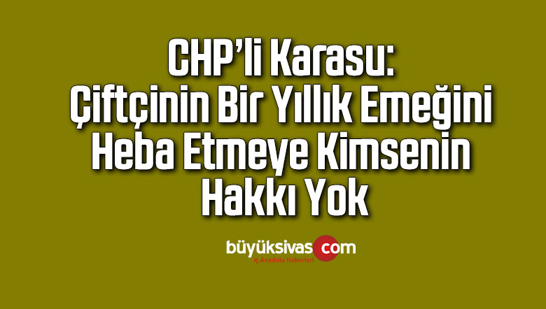CHP’li Karasu: Çiftçinin bir yıllık emeğini heba etmeye kimsenin hakkı yok