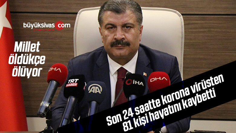 Son 24 saatte korona virüsten 81 kişi hayatını kaybetti