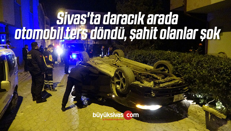 otomobil ters döndü