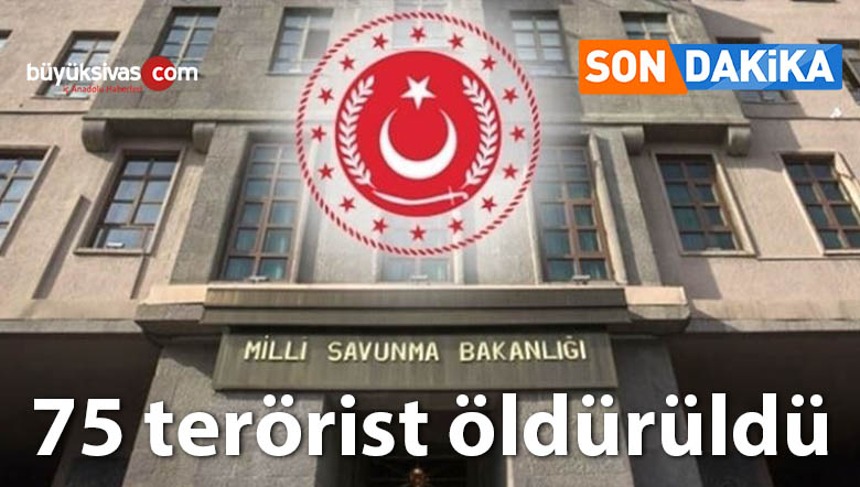 Milli Savunma Bakanlığı’ndan son dakika açıklama: 75 terörist öldürüldü