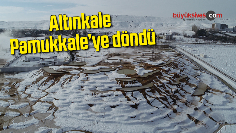 Altınkale’de, yağan karla birlikte Pamukkale’yi aratmayan görüntüler