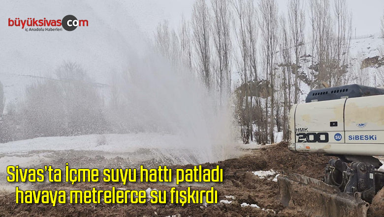 İçme suyu hattı patladı, havaya metrelerce su fışkırdı