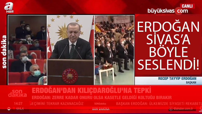 Erdoğan AK Parti Sivas İl Başkanlığı 7. Olağan Kongresi’nde böyle konuştu