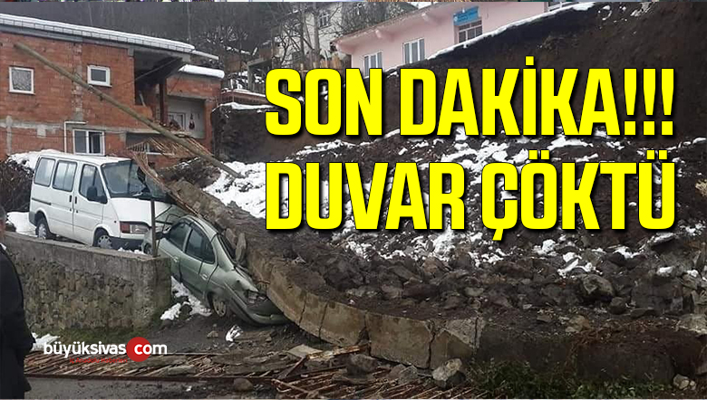 İstinat Duvarı Çöktü, Araçlar Altında Kaldı