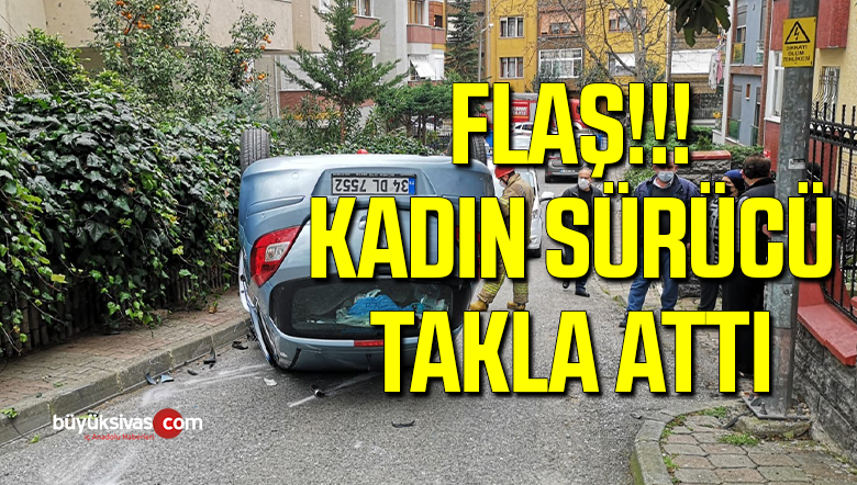 Yokuş Aşağı İnen Kadın Sürücü Takla Attı: 1 Yaralı