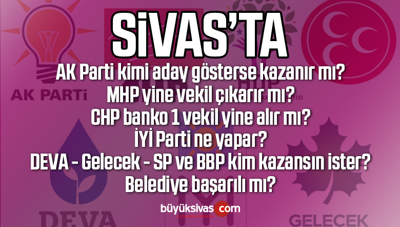 Sivas 2021 yılı siyasi eğilim araştırması! AK Parti / MHP / CHP / iYi Parti ve diğerleri