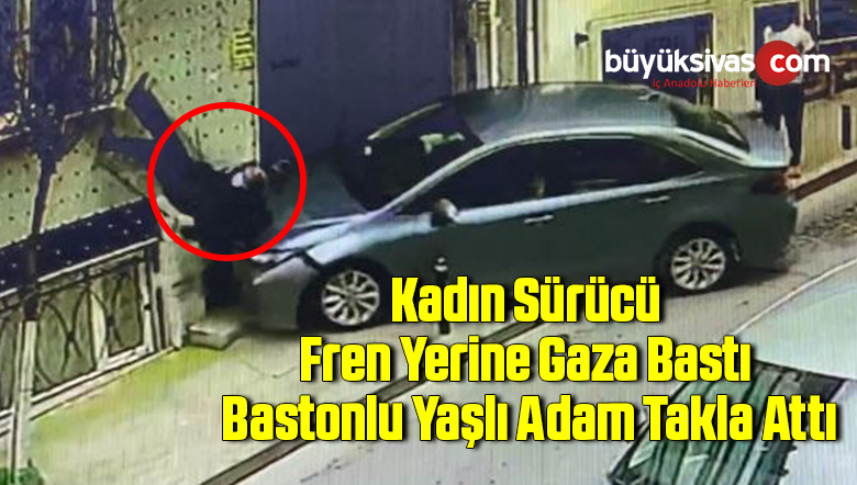 Fren Yerine Gaza Bastı Bastonlu Yaşlı Adam Takla Attı