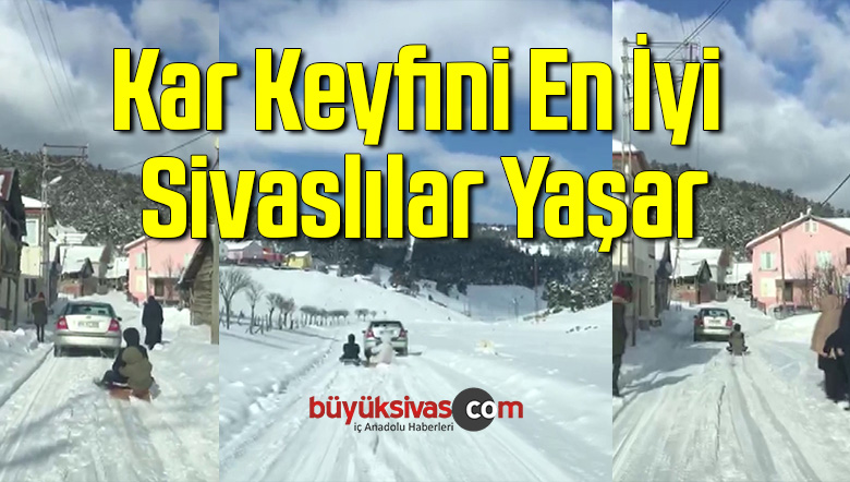 Kızağı otomobilin arkasına bağladılar, doyasıya eğlendiler