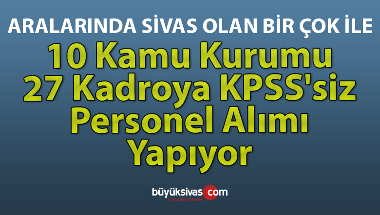 10 Kamu Kurumu 27 Kadroya KPSS’siz Personel Alımı Yapıyor