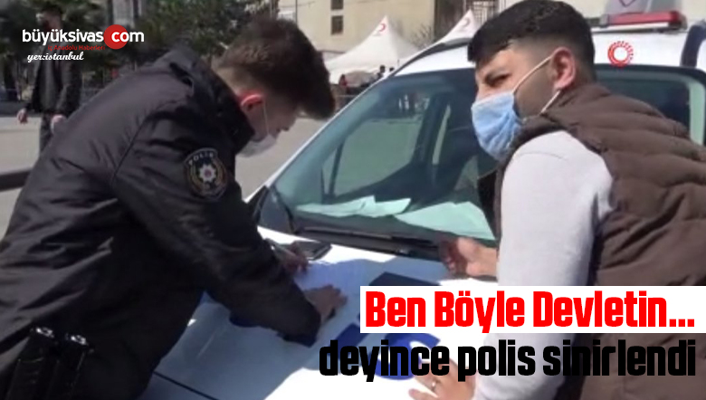 Ceza yiyen şahıs ile polis arasında gerginlik