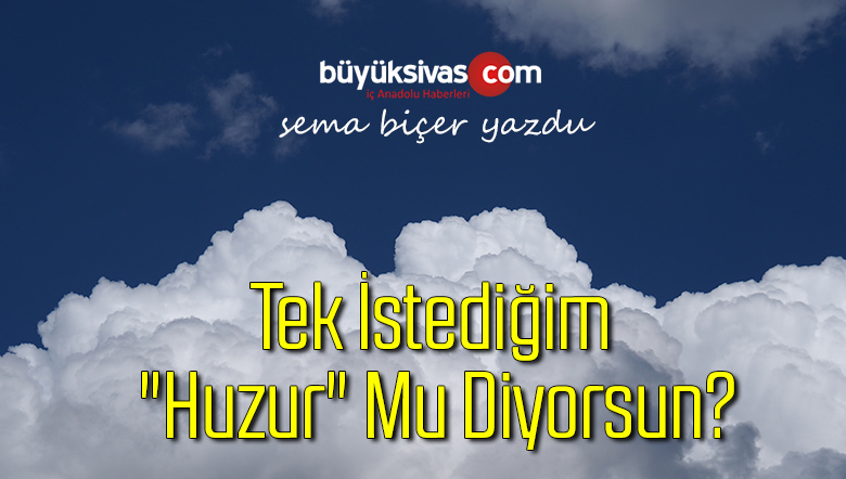Tek İstediğim “Huzur” Mu Diyorsun?