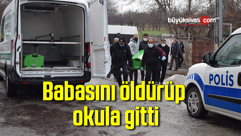 Babasını öldürüp okula gitti