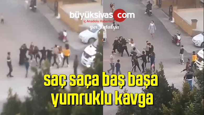 Sokağa çıkma kısıtlamasında saç saça baş başa yumruklu kavga