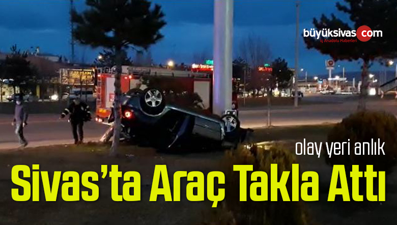 Sivas Toptancılar Sitesi Mevkiinde Trafik Kazası! Takla Attı