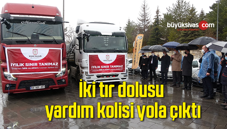 İki tır dolusu yardım kolisi yola çıktı