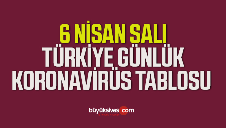 6 Nisan Salı Türkiye Günlük Koronavirüs Tablosu