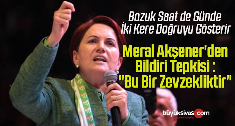 Meral Akşener’den Bildiri Tepkisi : “Bu bir Zevzekliktir”