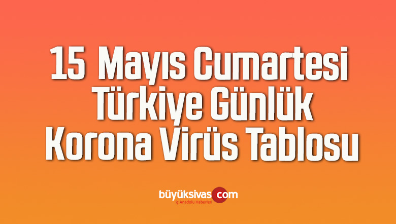 15  Mayıs Cumartesi Türkiye Günlük Korona Virüs Tablosu