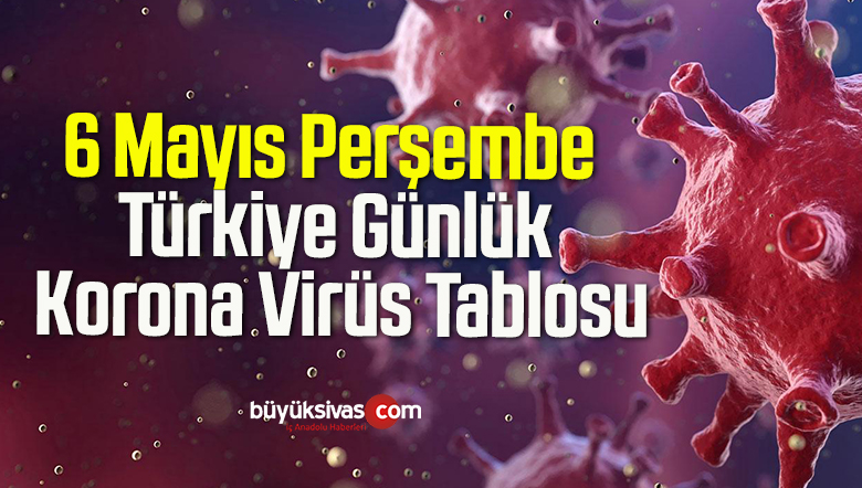 6 Mayıs Perşembe Türkiye Günlük Korona Virüs Tablosu