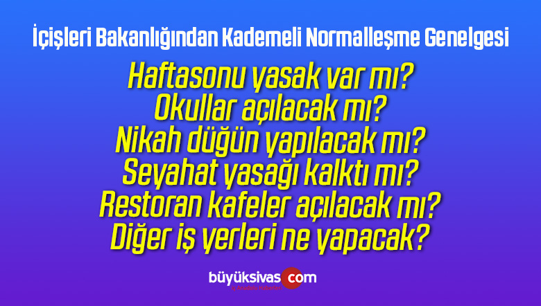 İçişleri Bakanlığından Kademeli Normalleşme Genelgesi