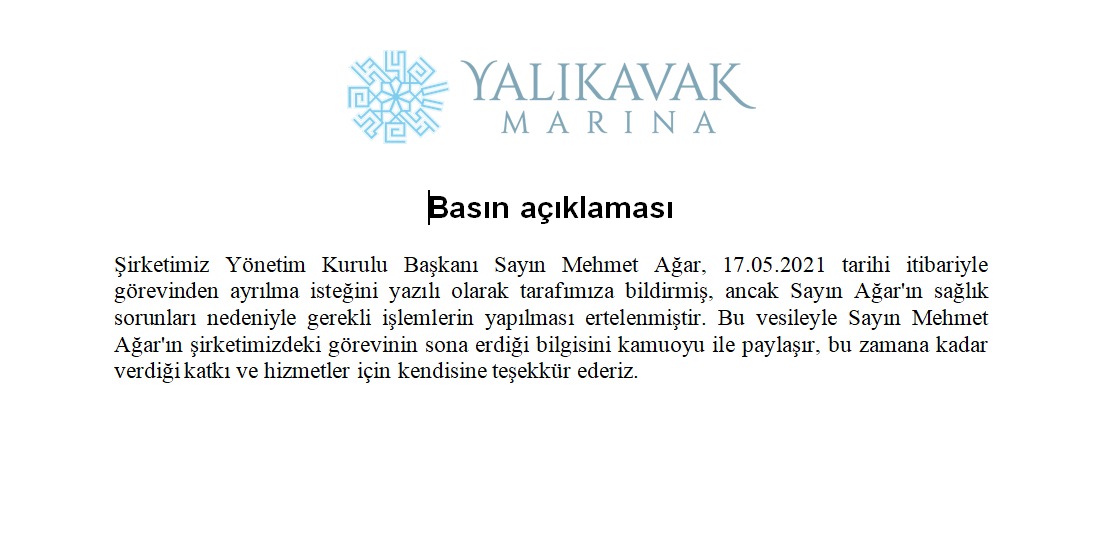 Mehmet Ağar, Bodrum Yalıkavak Marina ’daki görevinden istifa etti