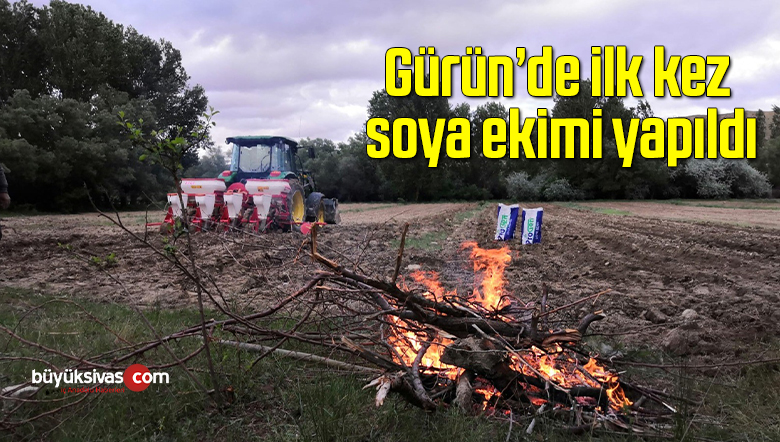 Gürün’de ilk kez soya ekimi yapıldı