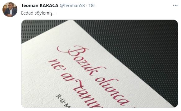 Sivas İl Kültür ve Turizm Müdürü Teoman Karaca’dan Özlü Paylaşımlar